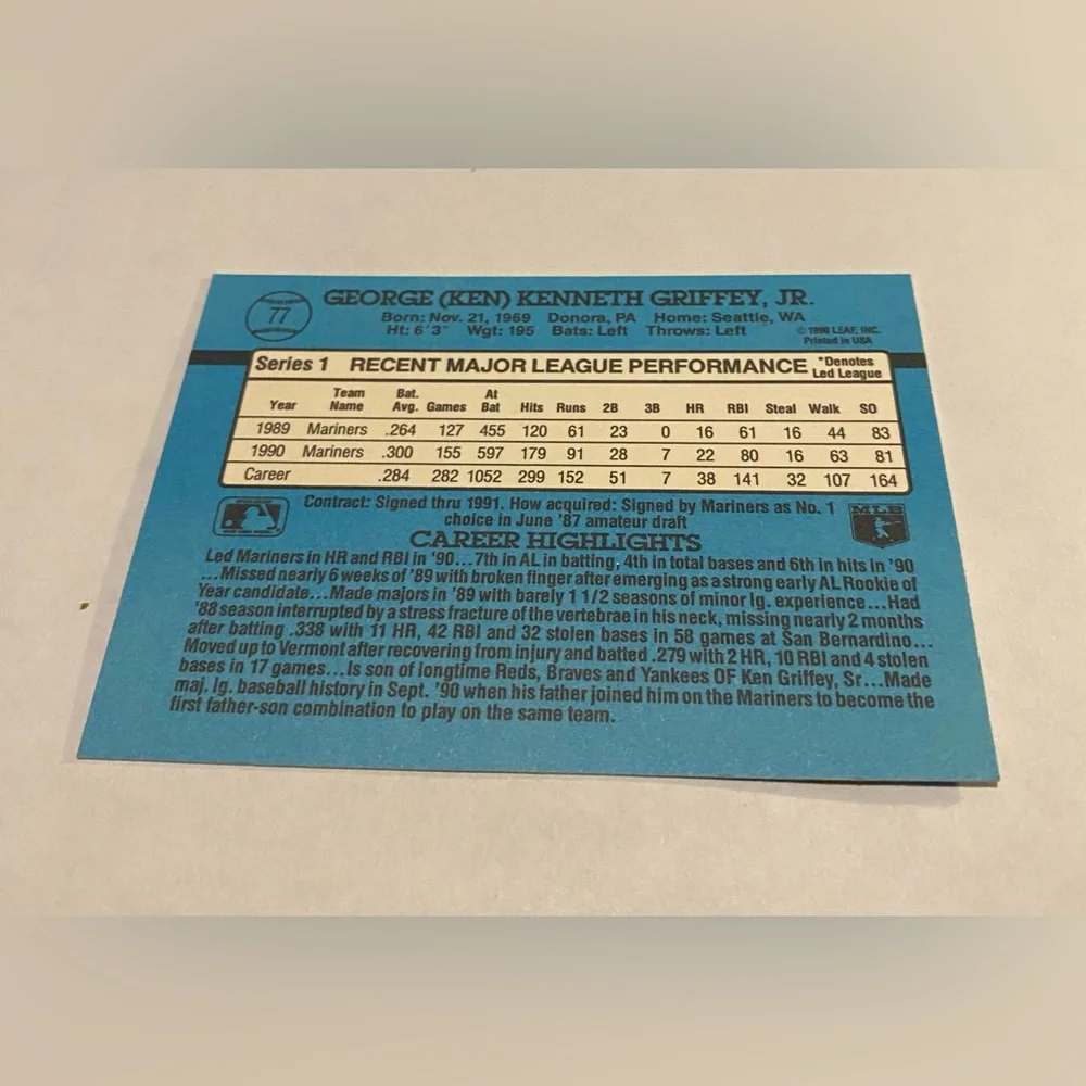 1991 Donruss Baseball card leaf inc. 830 card 1991